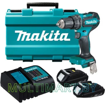 Ударная дрель-шуруповерт Makita DHP485SYE (с 2-мя АКБ, кейс)